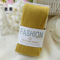 Autumn Winter Pantyhose Cotton Knitted Stockings Candy Color Women Warm Twist Striped Women Tights 2 Designs Footless Tights