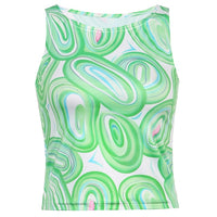 Rapcopter Paisley Yellow Tank Top Aesthetic Crop Top Grunge Fairycore Corset Top Kawaii Sweats Streetwear Women Summer Camis New