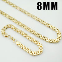 Moorvan Stainless Steel Men Jewelry Set Fashion Egypt Byzantine Bracelet Necklace Sets 11mm Width Jewellery for Women&#39;s Man&#39;s