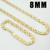 Moorvan Stainless Steel Men Jewelry Set Fashion Egypt Byzantine Bracelet Necklace Sets 11mm Width Jewellery for Women&#39;s Man&#39;s