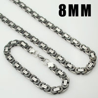Moorvan Stainless Steel Men Jewelry Set Fashion Egypt Byzantine Bracelet Necklace Sets 11mm Width Jewellery for Women&#39;s Man&#39;s