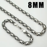 Moorvan Stainless Steel Men Jewelry Set Fashion Egypt Byzantine Bracelet Necklace Sets 11mm Width Jewellery for Women&#39;s Man&#39;s