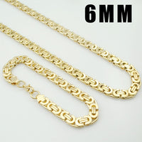 Moorvan Stainless Steel Men Jewelry Set Fashion Egypt Byzantine Bracelet Necklace Sets 11mm Width Jewellery for Women&#39;s Man&#39;s