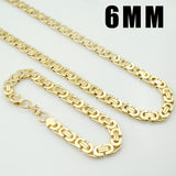 Moorvan Stainless Steel Men Jewelry Set Fashion Egypt Byzantine Bracelet Necklace Sets 11mm Width Jewellery for Women&#39;s Man&#39;s