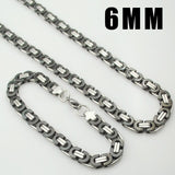 Moorvan Stainless Steel Men Jewelry Set Fashion Egypt Byzantine Bracelet Necklace Sets 11mm Width Jewellery for Women&#39;s Man&#39;s