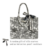 2021 Luxury Designer Handbag for Women Luxury Brand Bag Jacquard Embroidery Shopper Beach Shoulder Bag Canvas Tote Bag Wholesale