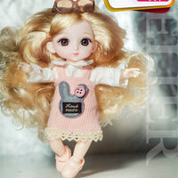 New Arrival 13 Moveable Jointed 16cm Dolls 1/12 Bjd Doll Dress Up with Clothes Shoes Glasses Dolls Toy for Girls Gift