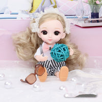 New Arrival 13 Moveable Jointed 16cm Dolls 1/12 Bjd Doll Dress Up with Clothes Shoes Glasses Dolls Toy for Girls Gift
