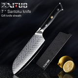 XITUO Damascus Chef Knife VG10 Professional Kitchen Knife Cleaver Cooking Tool Exquisite Plum Rivet G10 Handle 1-5PCS Set Gift