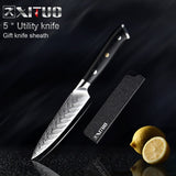 XITUO Damascus Chef Knife VG10 Professional Kitchen Knife Cleaver Cooking Tool Exquisite Plum Rivet G10 Handle 1-5PCS Set Gift