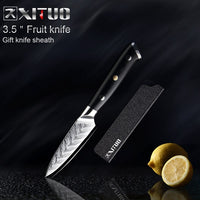 XITUO Damascus Chef Knife VG10 Professional Kitchen Knife Cleaver Cooking Tool Exquisite Plum Rivet G10 Handle 1-5PCS Set Gift