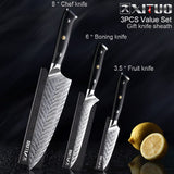 XITUO Damascus Chef Knife VG10 Professional Kitchen Knife Cleaver Cooking Tool Exquisite Plum Rivet G10 Handle 1-5PCS Set Gift