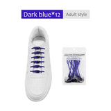 12pcs/lot Silicone Shoelaces Round Elastic Shoe Laces Special No Tie Shoelace for Men Women Lacing Rubber Zapatillas