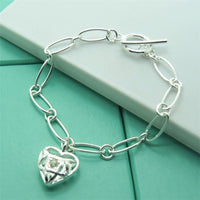 Men&#39;s &amp; Women&#39;s 925 Sterling Silver Bracelet Fashion Silver Charm Bracelet Jewelry Gift
