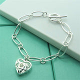 Men&#39;s &amp; Women&#39;s 925 Sterling Silver Bracelet Fashion Silver Charm Bracelet Jewelry Gift