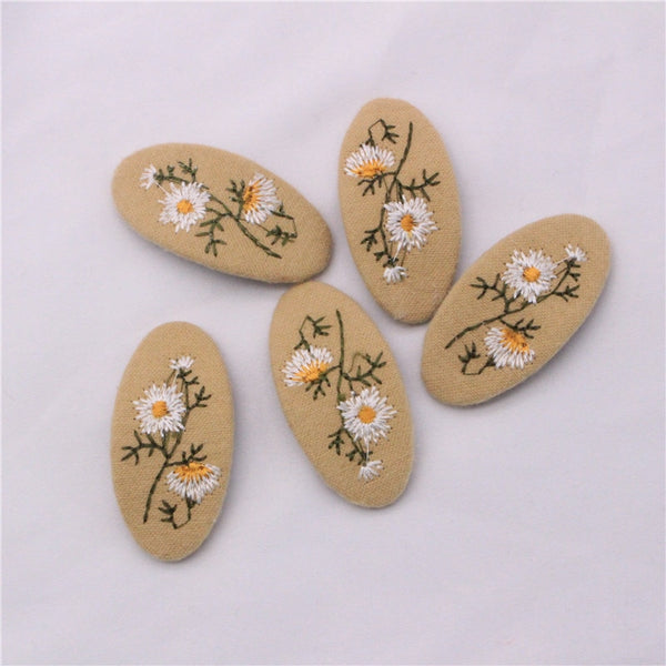 5Pcs/Set2020 Spring And Summer Children&#39;s Hair Clips Plaid Embroidery Polka Dot Baby Cute Hair Accessories