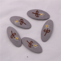 5Pcs/Set2020 Spring And Summer Children&#39;s Hair Clips Plaid Embroidery Polka Dot Baby Cute Hair Accessories