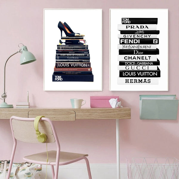 Cover Fashion Books Canvas Art Painting Poster Fashion Book Wall Art Print Modern Iconic Picture Ladies Room Home Wall Decor