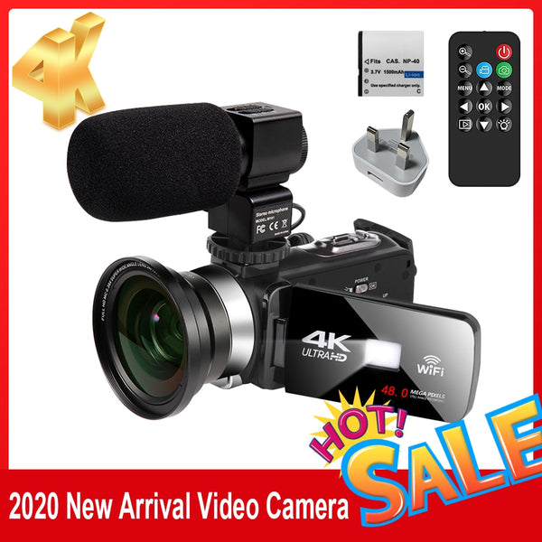 Hot Selling 4K Video Camera 48MP Vlogging For Youbute Recorder Handycam WIFI NightShot  Cam Time-lapse  Touch Screen Camcorder