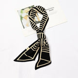 Luxury Brand Female Angled Sharp Houndstooth Warm Long Narrow Small Skinny Neckerchief Knitted Winter Scarf Woman