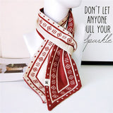 Luxury Brand Female Angled Sharp Houndstooth Warm Long Narrow Small Skinny Neckerchief Knitted Winter Scarf Woman