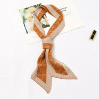 Luxury Brand Female Angled Sharp Houndstooth Warm Long Narrow Small Skinny Neckerchief Knitted Winter Scarf Woman