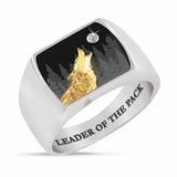 Europe Style Moon Wolf Rings for Women Fashion Classic Punk  Men Ring Vintage Leader of The Pack Accessories Party Jewelry Gift