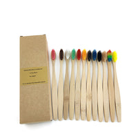 12 Pack Toothbrush Eco Friendly Bamboo Soft Fibre Toothbrush Teeth Brush Solid Bamboo Handle  100%Biodegradable