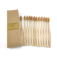 12 Pack Toothbrush Eco Friendly Bamboo Soft Fibre Toothbrush Teeth Brush Solid Bamboo Handle  100%Biodegradable