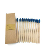 12 Pack Toothbrush Eco Friendly Bamboo Soft Fibre Toothbrush Teeth Brush Solid Bamboo Handle  100%Biodegradable