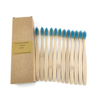 12 Pack Toothbrush Eco Friendly Bamboo Soft Fibre Toothbrush Teeth Brush Solid Bamboo Handle  100%Biodegradable