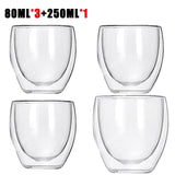 Transparent glass coffee cup milk whiskey tea beer double creative heat resistant cocktail Vodka wine mug Drinkware tumbler cups