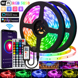 LED Strip Lights RGB 5050 Bluetooth Waterproof WIFI Flexible Lamp Tape DC12V TV BackLight Bedroom Decorate Supports Alexa Google