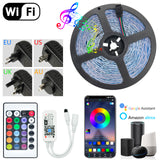LED Strip Lights RGB 5050 Bluetooth Waterproof WIFI Flexible Lamp Tape DC12V TV BackLight Bedroom Decorate Supports Alexa Google