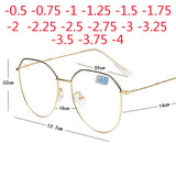 Metal Irregular Polygon Myopia Eyeglasses Women Men Prescription Spectacles Eyewear -0.5 -0.75 -1 -1.25 -1.5 -2 -2.5 -3 -3.5 -4
