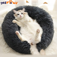 Round Donut Dog Bed Plush Pet Basket Cuddler Soft Warm Nest Cat Sleeping Bag Sofa Calming Cozy Cushion Beds for Small Large Dogs