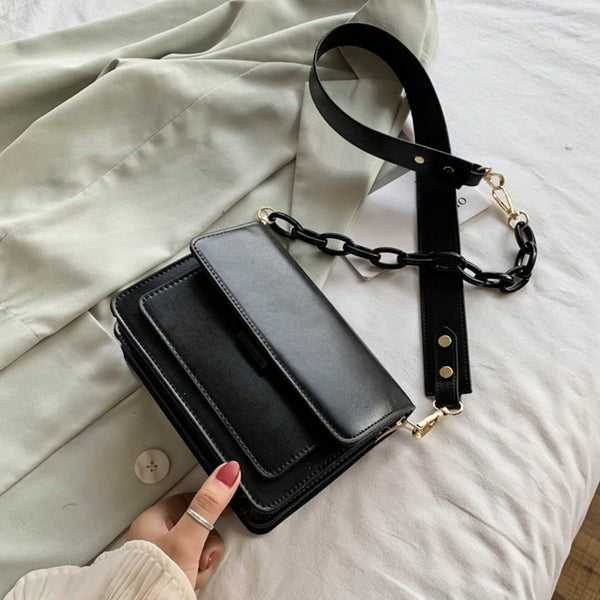 Chain Design New Mini PU Leather Flap Bags For Women 2022 hit Summer Lady Shoulder Handbag Female Fashion Cross Body Bag