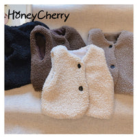 HoneyCherry Children&#39;s Double Vest  Baby Vest girl And boy Plush Vest Baby Girl Winter Clothes Toddler Girl Vest