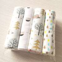 NEW color 4pcs/pack 100%cotton flannel receiving baby blanket newborn  colorful cobertor baby bedsheet supersoft blanket 76x76cm