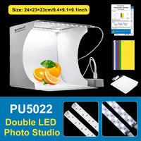 PULUZ 20cm Lightbox Photo Studio box+LED Photography Shadowless Light Lamp Panel Studio Shooting Tent Box Kit &amp;6 Color backdrops