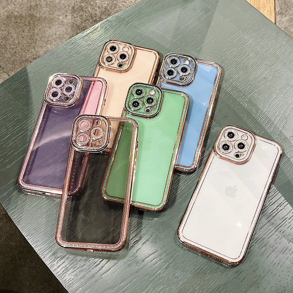 Clear Plating Star Diamond Angel Eyes Phone Case for IPhone 11 12 13 Pro Max XR X XS 7 8 Plus Soft Cover Lens Protection Cases