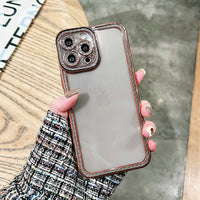 Clear Plating Star Diamond Angel Eyes Phone Case for IPhone 11 12 13 Pro Max XR X XS 7 8 Plus Soft Cover Lens Protection Cases