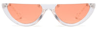 Cool 2022 Half Frame Cat Eye Sunglasses  Women Fashion Brand Designer Eyewear Candy Colors Lens Sun Glasses Mirror UV400