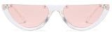 Cool 2022 Half Frame Cat Eye Sunglasses  Women Fashion Brand Designer Eyewear Candy Colors Lens Sun Glasses Mirror UV400