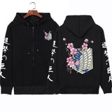 Japanese Anime Graphic Hoodies Men Attack on Titan Pullover Sweatshirt Unisex Male