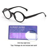 JM Spring Hinge Round Reading Glasses Women Men Diopter Magnifier Presbyopic Glasses Black +0.5 +6