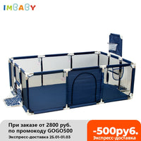 IMBABY black Kids Furniture Playpen For Children Large Dry Pool Baby Playpen Safety Indoor Barriers Home Playground Park For 0-6 Years