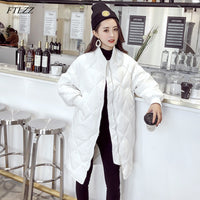 FTLZZ Ultra Light White Duck Down Coat Winter Long Womens Slim Down Jackets Oversize Autumn Puffer Black Parkas