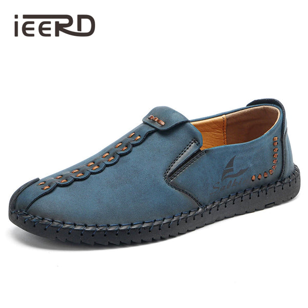 Brand Split Leather Casual Shoes Men Sneakers Slip On Loafers Men Flats Driving Leather Men Shoes Hot Sale Zapatillas Hombre