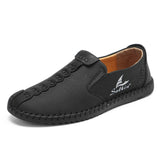 Brand Split Leather Casual Shoes Men Sneakers Slip On Loafers Men Flats Driving Leather Men Shoes Hot Sale Zapatillas Hombre